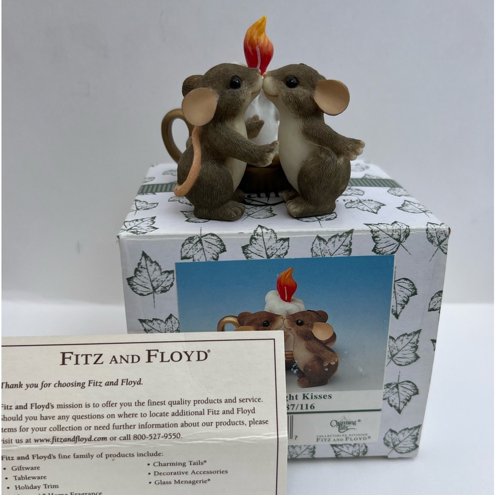 3 for $38~EUC~ Fitz And Floyd, "Charming Tails" Candle Light Kisses.